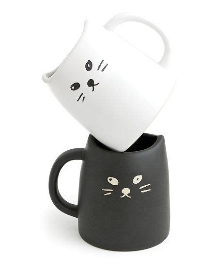 Miya Company Black White Cat Mug Set Of Two Zulily Mugs Cat