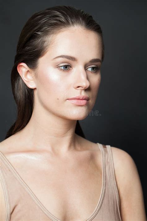 Cute Healthy Brunette Woman With Clear Skin Skincare Wellness Facial