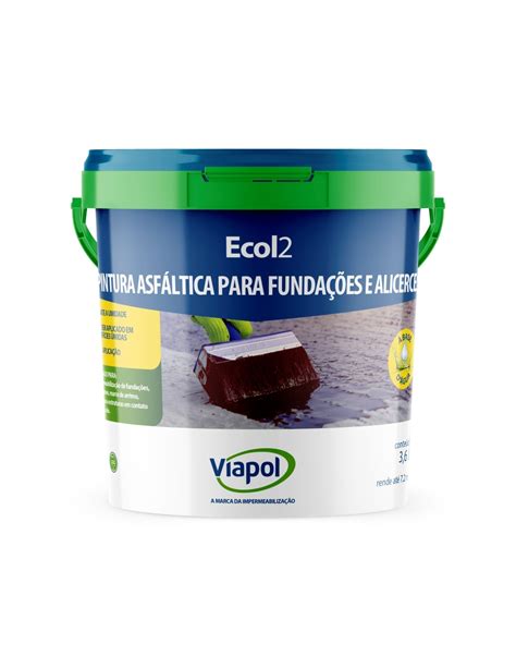 Impermeabilizante Ecol 2 Pintura Asfáltica 3 6 Litros Viapol Rede