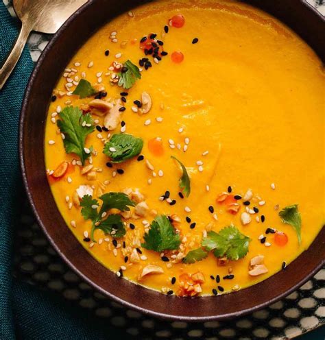 Gluten Free Roasted Carrot Soup Recipe Accented With Fennel Nda Chili Oil