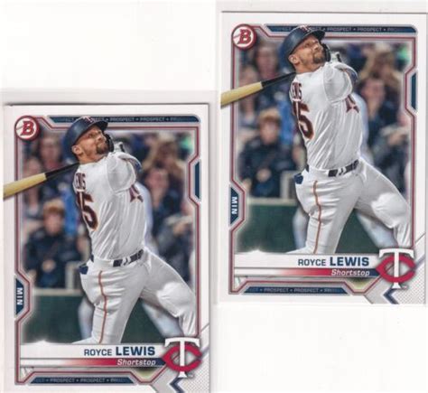 LOT 2 2021 BOWMAN PROSPECTS RC ROYCE LEWIS MINNESOTA TWINS ROOKIE