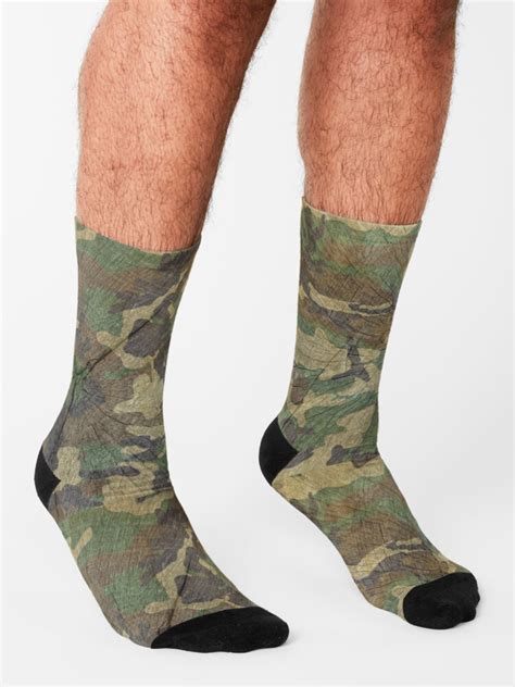 Camo Logs Camouflage Wood Texture Pattern Socks By Creativetwins