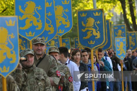 Torchlit March In Lvov On Galicia Ss Division Anniversary Sputnik