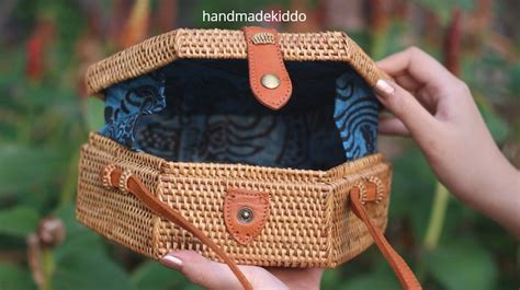 Sale Bali Hexagon Rattan Bag Handwoven Ata Grass Straw Bag Etsy