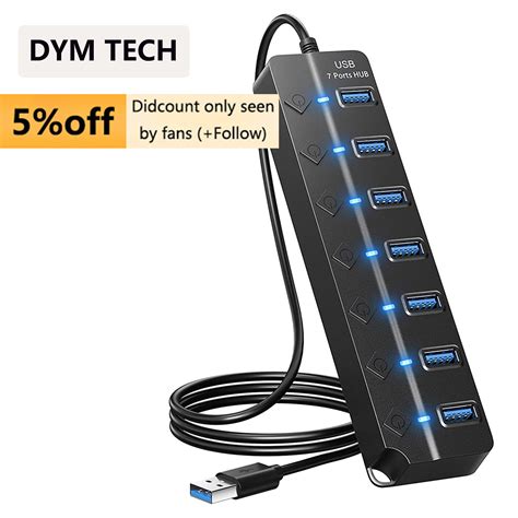 USB Hub 3 0 Multiprise USB High Speed Splitter 7 Port 2 0 Hub Power