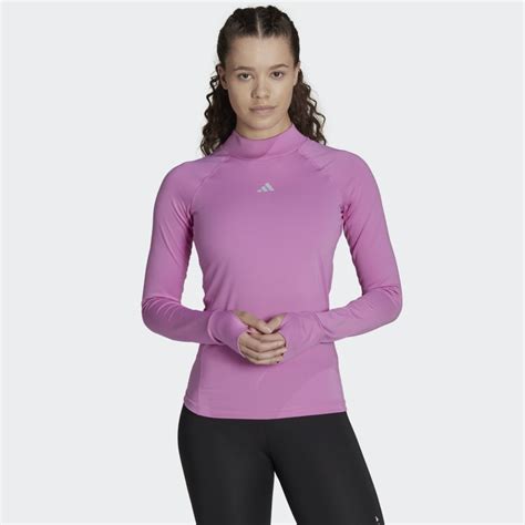 Adidas Techfit Aeroready Warm Long Sleeve Training Top Purple Free