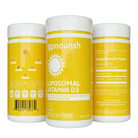 Liposomal Vitamin D3 5000 Iu Softgel With Organic Coconut Oil 1 Year Supply Vitamin D