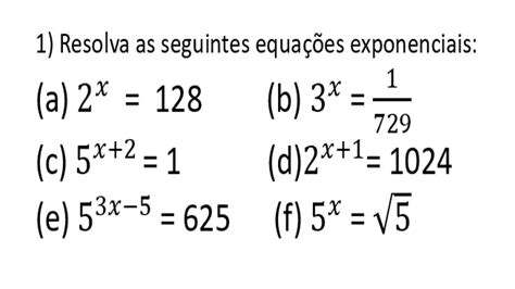 Exercício De Equação Exponencial