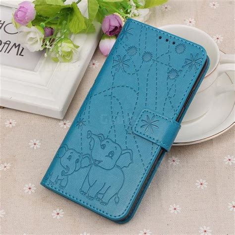 Embossing Fireworks Elephant Leather Wallet Case For Samsung Galaxy S10e58 Inch Blue