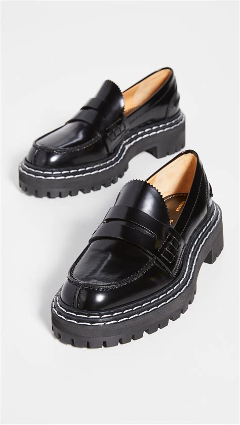 Proenza Schouler Leather Lug Sole Loafers In Black Lyst