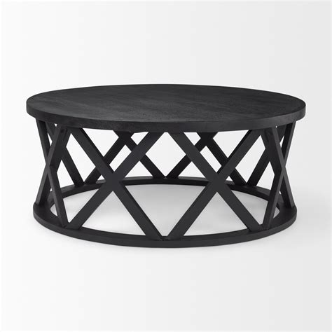 Forsey Black Round Coffee Table Showhome Furniture Calgary Furniture Store