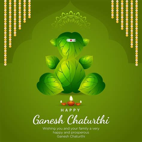 Festival Tradicional Indio Feliz Ganesh Chaturthi Plantilla De Diseño De Banner Vector Premium