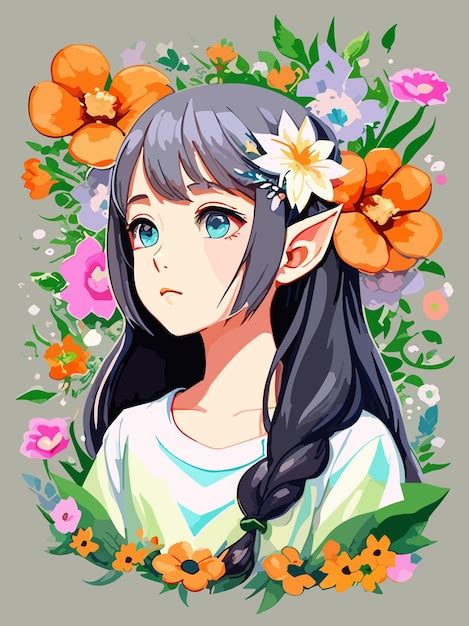 Page 3 Beautiful Flower Girl Anime Vectors And Illustrations For Free Download Freepik