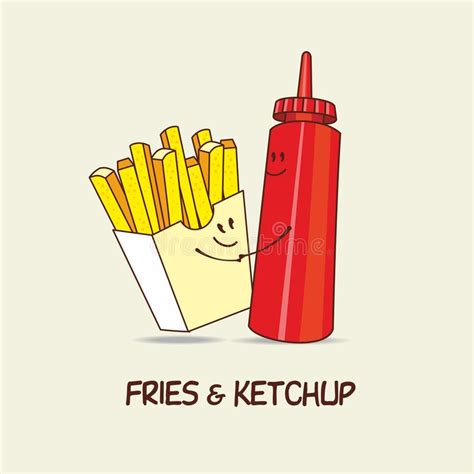 Ketchup and french fries stock vector. Illustration of container - 20082630