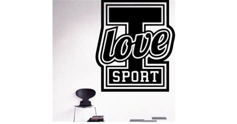 I love Sport Yazısı Spor Salonu Duvar Stickerı