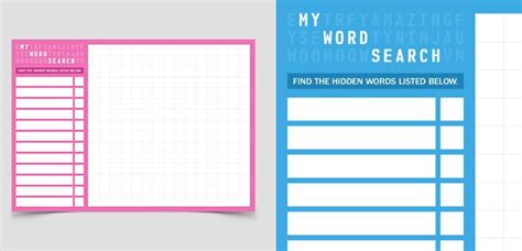 Blank Word Search Templates - PAPERZIP - Worksheets Library