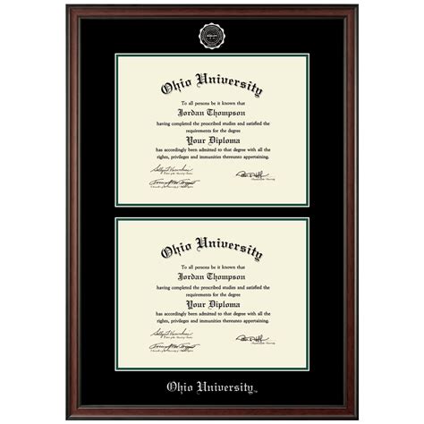 Double Diploma Frame In Studio Ohio University Item 322783 From