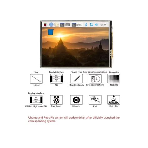 Raspberry Pi 4 TFT 3.5 inch Touch Screen with Case, 480x320 Resolution 60fps Monitor LCD Display ...