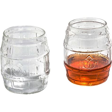 Barrel Shaped Whiskey Glass 10 Oz Rocks Glass Set Of Two