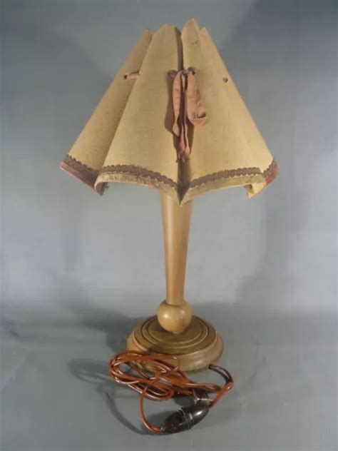 ANCIENNE LAMPE À poser en bois déco vintage old french lamp EUR 49 80