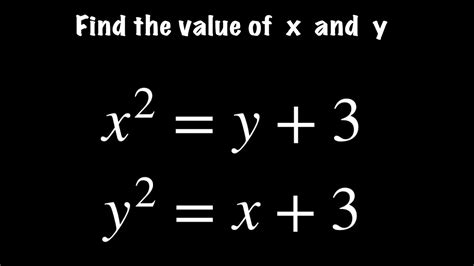 Find The Value Of X And Y Of Given Equation Youtube