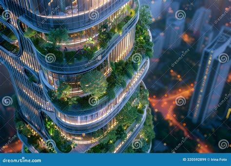 High Rise Building With Futuristic Design Glass Facades Smart