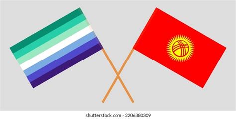 Crossed Flags Gay Men Pride Kyrgyzstan Stock Vector Royalty Free
