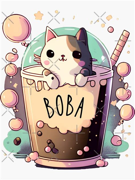 Cat Boba Tea Bubble Tea Anime Kawaii Sticker For Sale By Blueskydive