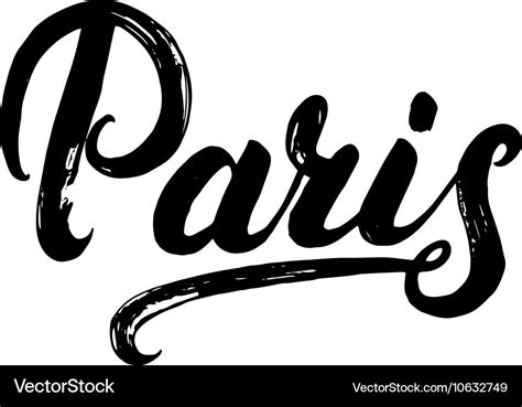 Paris Hand Written Calligraphy Lettering Vector Image