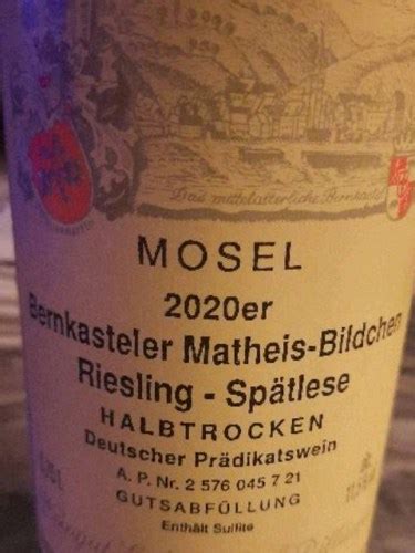 Erben Karl Dillinger Bernkasteler Matheis Bildchen Riesling Spätlese