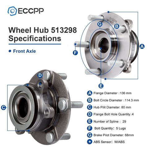 1P Wheel Hub Bearing Front For Nissan Rogue 2008 2013 Sentra SE R 2007