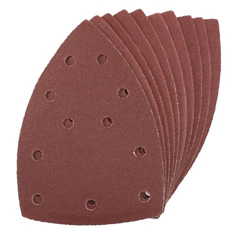 Pack Of 10 P60 Grit Hook And Loop Delta Sanding Sheets