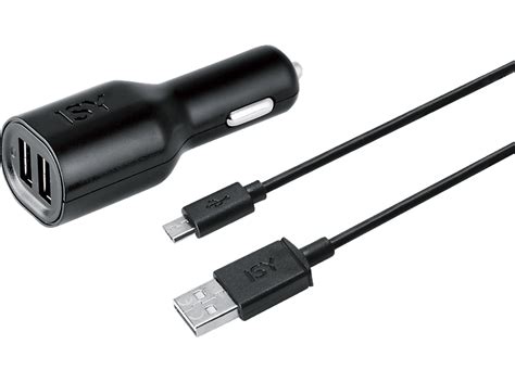 ISY ICC 5200 Auto Ladegerät Micro USB Kabel Schwarz Ladegerät Micro