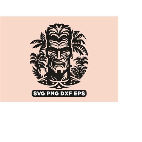 Tiki Man Svg Tiki Head Svg Hawaii Svg Tribal Clipart Tot Inspire