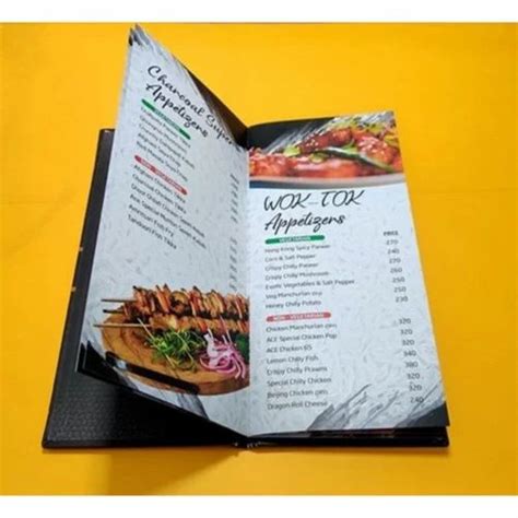 Menu Card Printing Services At Rs 50 Piece In Chennai Id 2852688080473