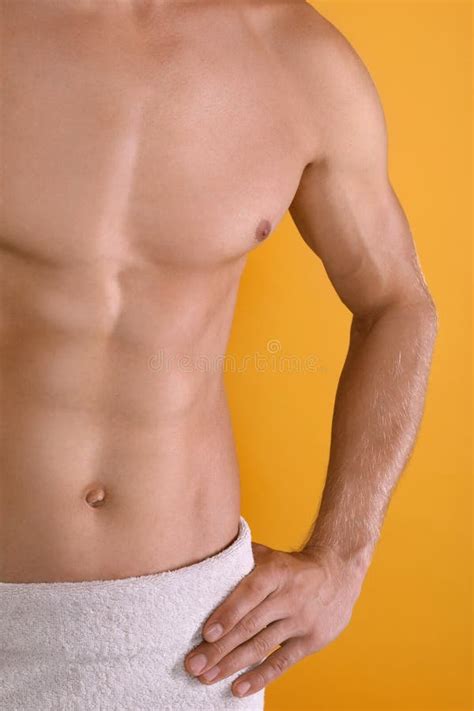 Sexy Male Model Towel Wrapped Around His Neck Stock Photos Free