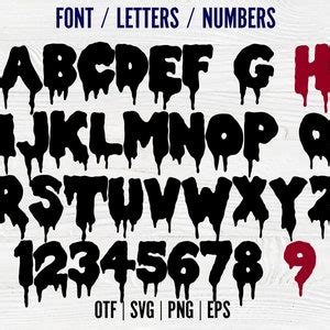 Blood Dripping Font Otf Dripping Letters Svg Halloween Svg Dripping Svg