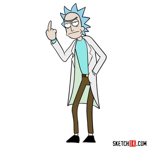 How To Draw Rick Showing His Middle Finger Artofit