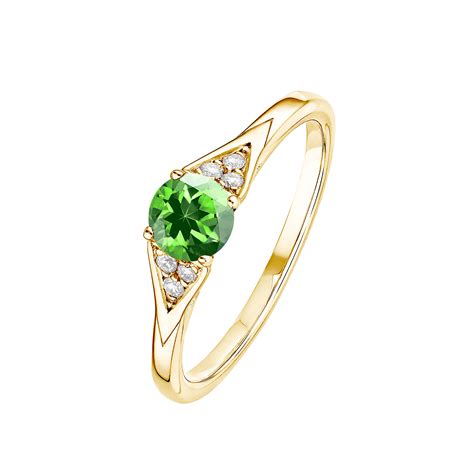 Bague Or Jaune Tsavorite Lady Trio Gemmyo