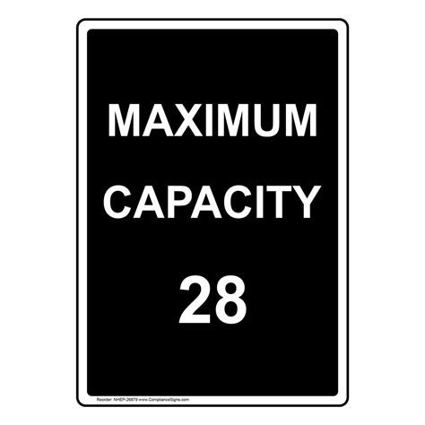 Portrait Maximum Capacity 28 Sign Nhep 26879