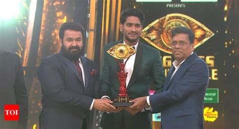 Bigg Boss Malayalam 5 Winner Akhil Marar Lifts The Trophy Takes Home