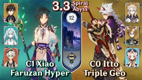 C Xiao Hyper C Arataki Itto Triple Geo Spiral Abyss Floor