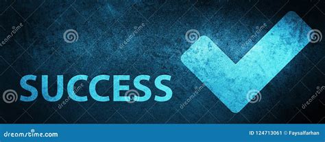 Success Validate Icon Special Blue Banner Background Stock