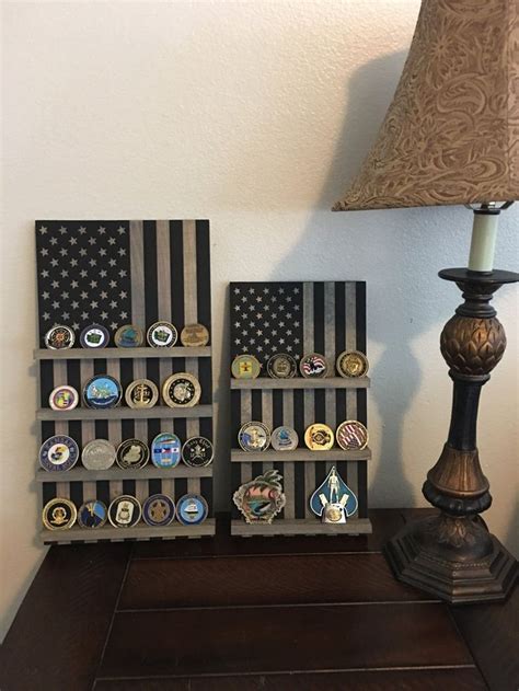 American Flag Military Challenge Coin Rack Military Coin Holder