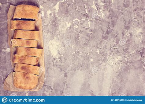 Strudel On A Concrete Background Stock Image Image Of Pear Anise