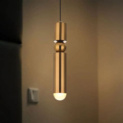 Mini Cylinder Single Light Modern Pendant Light In Gold Cylinder