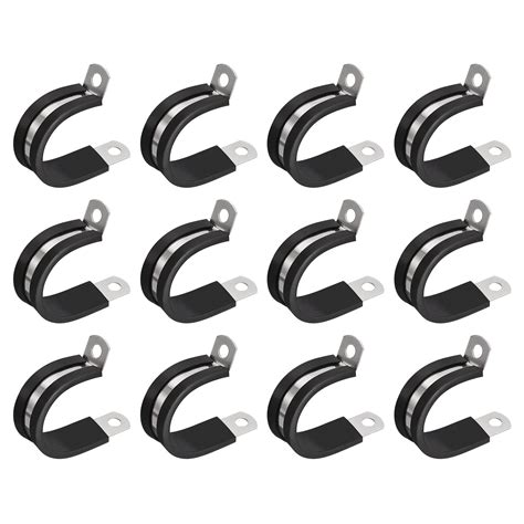 Uxcell Pack Cable Clamp R Shape Stainless Steel Rubber