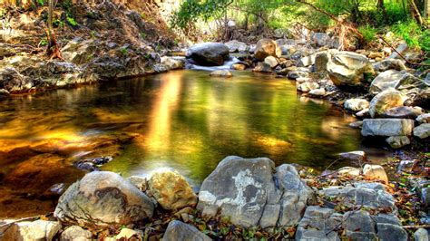 Creek, Sunny day, Stones wallpapers and images - wallpapers, pictures ...