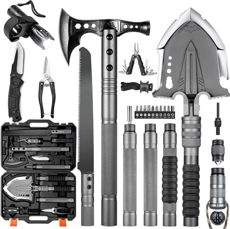 HUZSV Pá de sobrevivência multiferramenta machado kit de pá tática