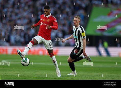 London UK 26th Feb 2023 Marcus Rashford Of Manchester Utd L And